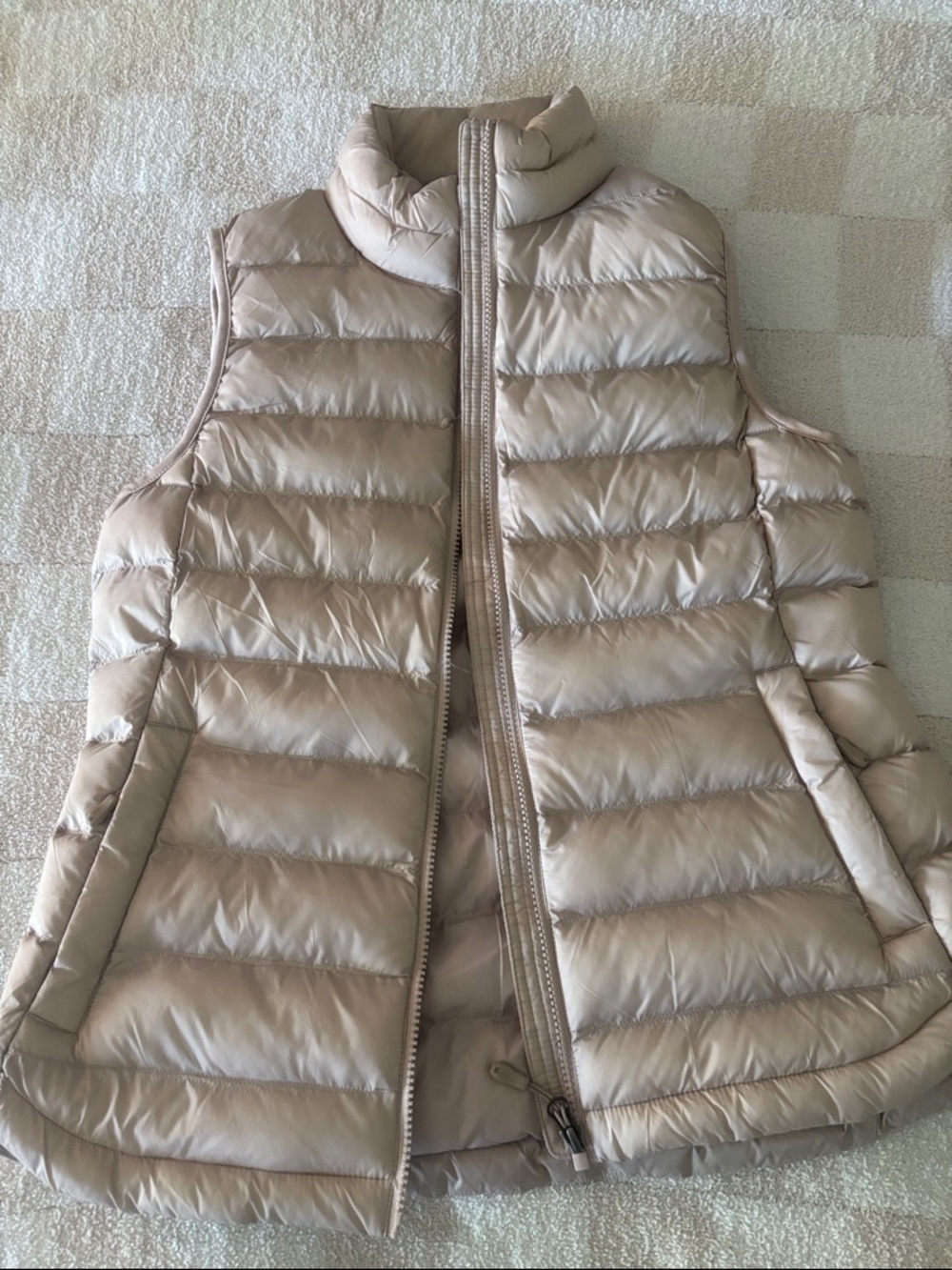 32 Degrees Light Beige Quilted Puffer Vest